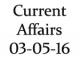 Current Affairs 3rd May 2016