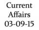Current Affairs 3rd September 2015