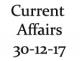 Current Affairs 30th December 2017