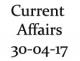 Current Affairs 30th April 2017