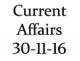 Current Affairs 30th November 2016