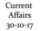 Current Affairs 30th October 2017