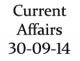 Current Affairs 30th September 2014