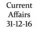 Current Affairs 31st December 2016