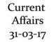 Current Affairs 31st March 2017