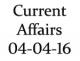 Current Affairs 4th April 2016