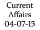 Current Affairs 4th July 2015
