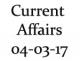 Current Affairs 4th March 2017