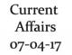 Current Affairs 7th April 2017