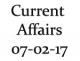 Current Affairs 7th February 2017