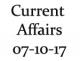 Current Affairs 7th October 2017