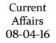 Current Affairs 8th April 2016