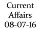 Current Affairs 8th July 2016