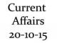 Current Affairs 20th October 2015
