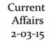 Current Affairs 2nd March 2015