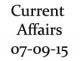 Current Affairs 07th September 2015
