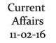 Current Affairs 11th February 2016