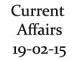 Current Affairs 19th February 2015
