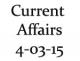 Current Affairs 4th March 2015