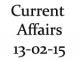 Current Affairs 13th February 2015