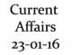 Current Affairs 23rd January 2016