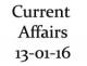 Current Affairs 13th January 2016