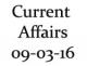 Current Affairs 9th March 2016