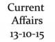 Current Affairs 13th October 2015
