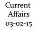 Current Affairs 3rd February 2015