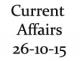 Current Affairs 26th October 2015 