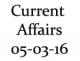 Current Affairs 5th March 2016