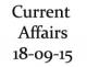Current Affairs 18th September 2015
