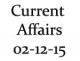 Current Affairs 2nd December 2015