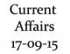 Current Affairs 17th September 2015