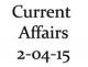 Current Affairs 2nd April 2015