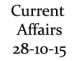 Current Affairs 28th October 2015 