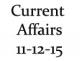 Current Affairs 11th December 2015 