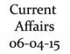 Current Affairs 6th April 2015