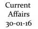Current Affairs 30th January 2016