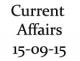 Current Affairs 15th September 2015