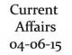 Current Affairs 4th June 2015