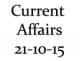 Current Affairs 21st October 2015