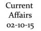 Current Affairs 2nd October 2015