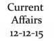 Current Affairs 12th December 2015 