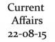 Current Affairs 22nd August 2015