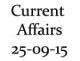Current Affairs 25th September 2015