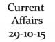 Current Affairs 29th October 2015 