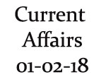 Current Affairs 1st February 2018