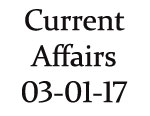 Current Affairs 3rd January 2017