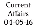 Current Affairs 4th May 2016